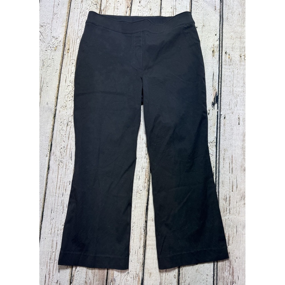 SPANX Polished Kick Flare Pants Size Large petite Black Pull On 20367Q